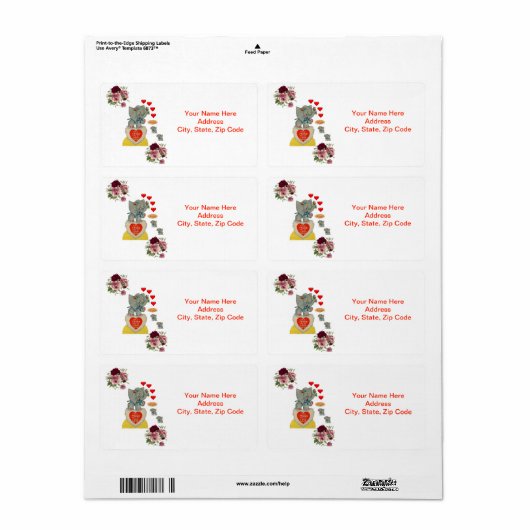 Elephant Valentijnsdag Labels (Full Sheet)