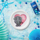 Elephant Valentijnsdag Papieren Bordje (Feest)