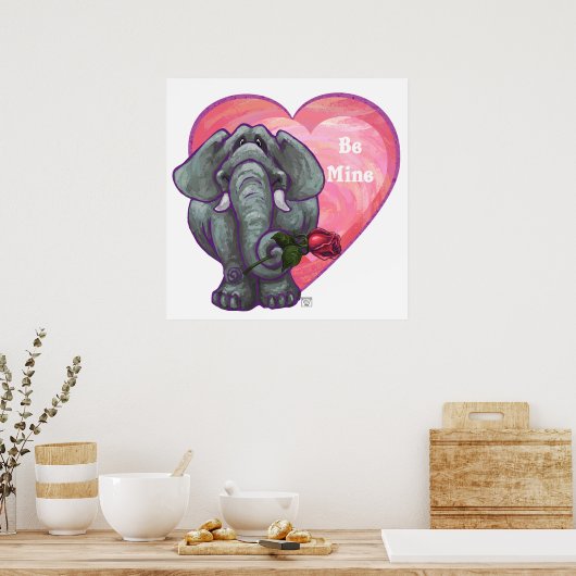 Elephant Valentijnsdag Poster (Keuken)