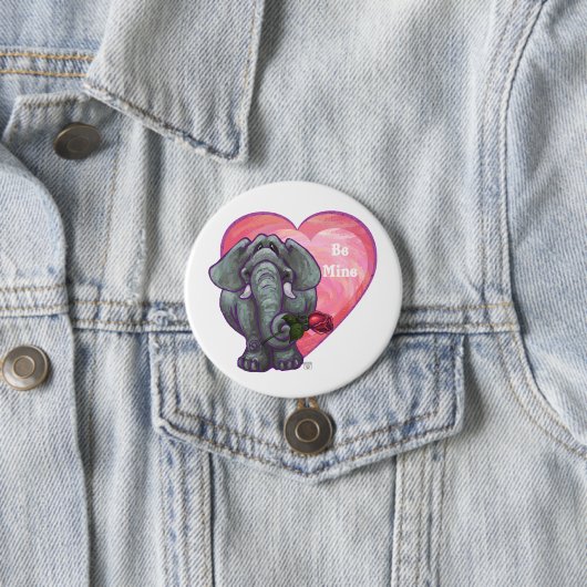 Elephant Valentijnsdag Ronde Button 7,6 Cm (In situ)