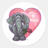 Elephant Valentijnsdag Ronde Sticker (Voorkant)