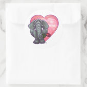Elephant Valentijnsdag Ronde Sticker (Tas)