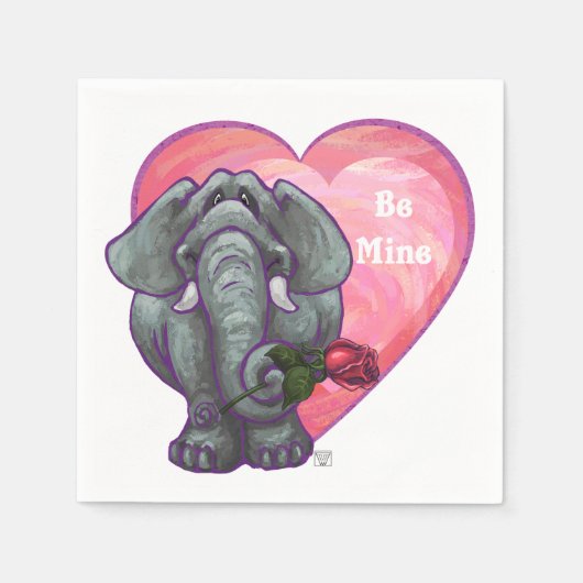 Elephant Valentijnsdag Servet (Voorkant)