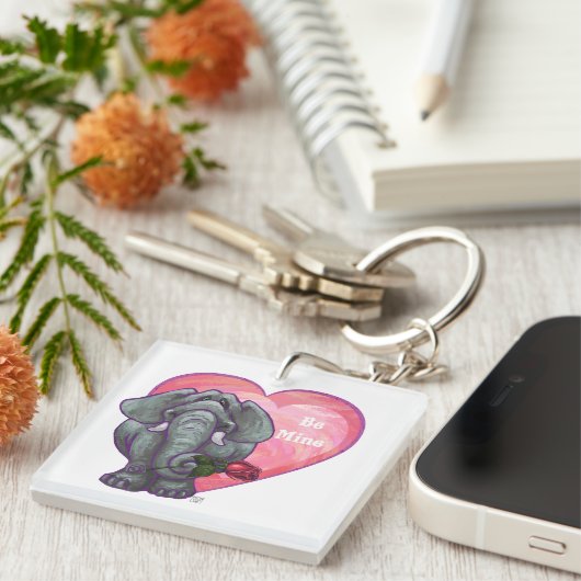 Elephant Valentijnsdag Sleutelhanger (Voorkant Rechts)