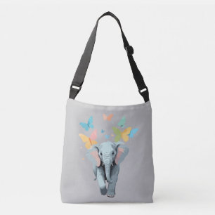 Elephant Vector Schilderen Schattig Fun Animal Pla Crossbody Tas