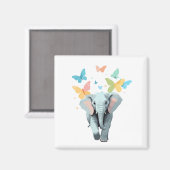 Elephant Vector Schilderen Schattig Fun Animal Pla Magneet (Voorkant / Achterkant)