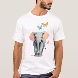 Elephant Vector Schilderen Schattig Fun Animal Pla T-shirt