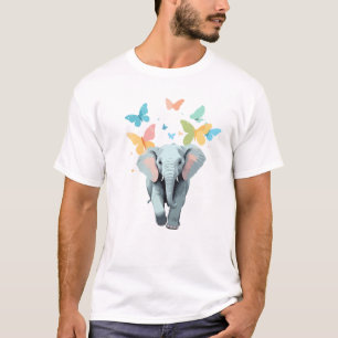 Elephant Vector Schilderen Schattig Fun Animal Pla T-shirt