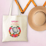 Elephant vergeet nooit Cute en kleurrijke Kinderen Tote Bag<br><div class="desc">Persoonlijke Elephant-Canvas tas met een schattig en kleurrijk ontwerp. Het ontwerp bevat een baby-olifant die door een land met kleurrijke bloemen naar binnen kijkt. De sjabloon is ingesteld om de naam van uw kind en een titel toe te voegen: in de voorbeeldtekst staat: "[naam] tas van dingen die zij nooit...</div>