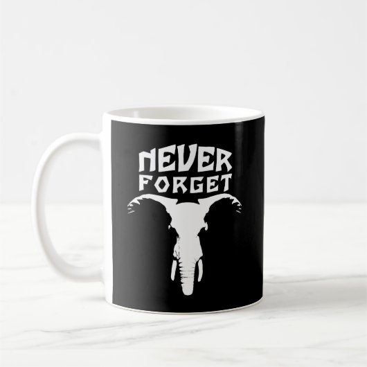Elephant vergeet nooit koffiemok (Links)