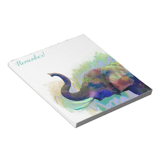 Elephant vergeet nooit "Remeber" Notitieblok (Schuin)