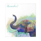 Elephant vergeet nooit "Remeber" Notitieblok (Voorkant)