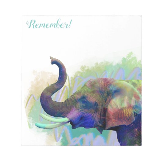 Elephant vergeet nooit "Remeber" Notitieblok (Voorkant)