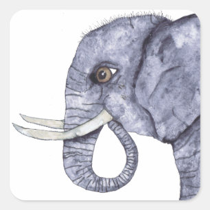 ELEPHANT VIERKANTE STICKER