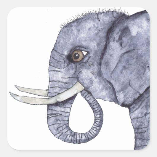 ELEPHANT VIERKANTE STICKER (Voorkant)