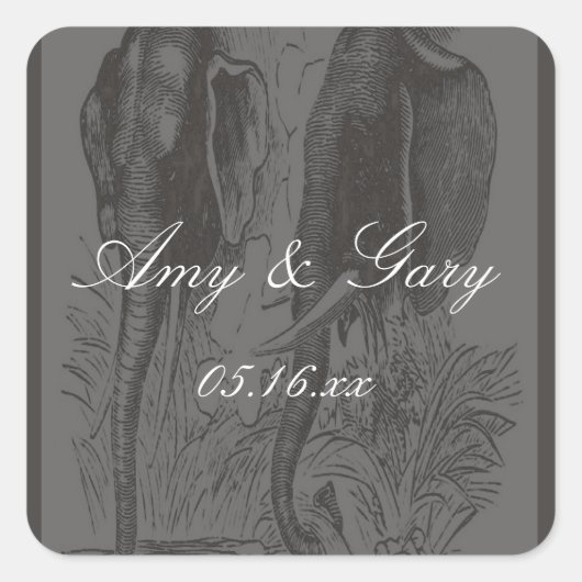 Elephant Vierkante Sticker (Voorkant)