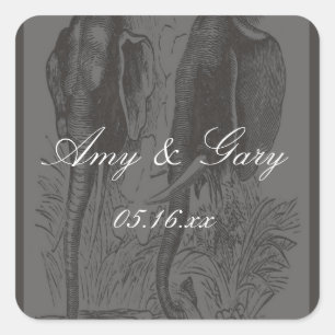 Elephant Vierkante Sticker