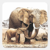Elephant Vierkante Sticker (Voorkant)