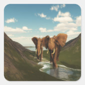 Elephant Vierkante Sticker (Voorkant)