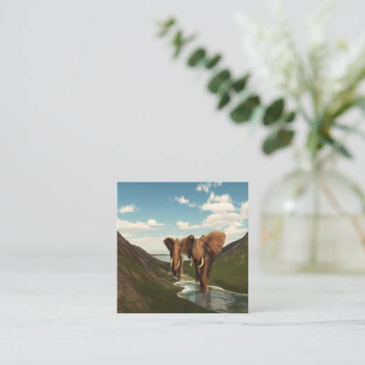 Elephant Vierkante Visitekaartje (Staand voorkant)