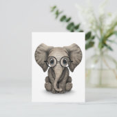 Elephant voor Cute Baby met leesbril White Briefkaart (Staand voorkant)