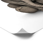 Elephant voor Cute Baby met leesbril White Poster (Hoek)