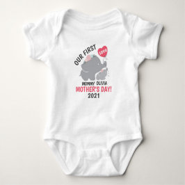 Elephant voor de eerste Moederdag mammie Baby Girl Romper