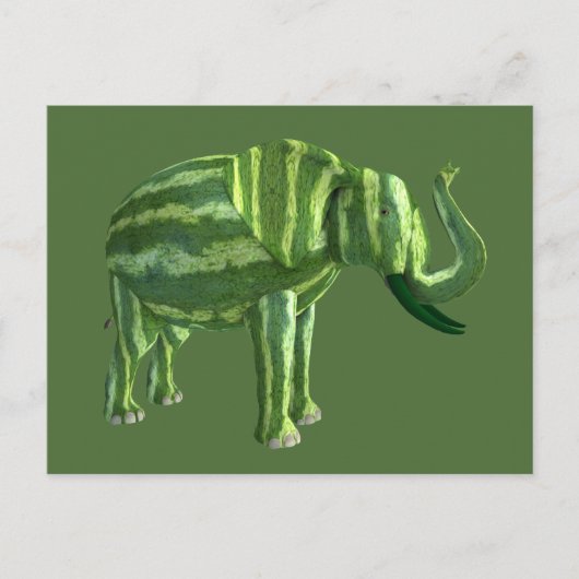 Elephant voor de zoete nationale watermelondag briefkaart (Voorkant)