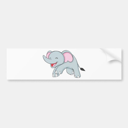 Elephant voor een gelukkig lopen bumpersticker (Voorkant)