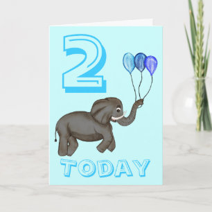 Elephant voor feestvieren (blauw) kaart