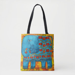Elephant voor gevaccineerde Waterverf Tote Bag