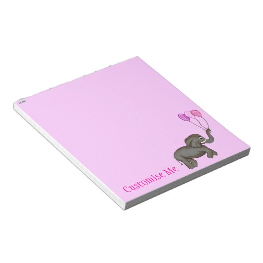 Elephant voor geviering (roze) notitieblok (Schuin)