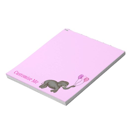 Elephant voor geviering (roze) notitieblok (Linkerzijde)