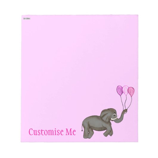 Elephant voor geviering (roze) notitieblok (Voorkant)