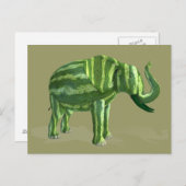 Elephant voor nationale watermeloendag briefkaart (Voorkant / Achterkant)