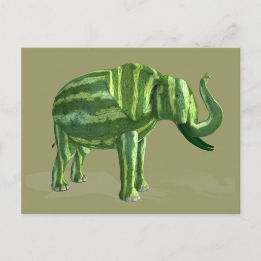 Elephant voor nationale watermeloendag briefkaart (Voorkant)