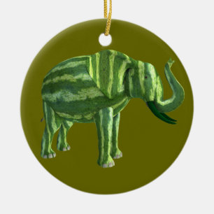 Elephant voor nationale watermeloendag keramisch ornament