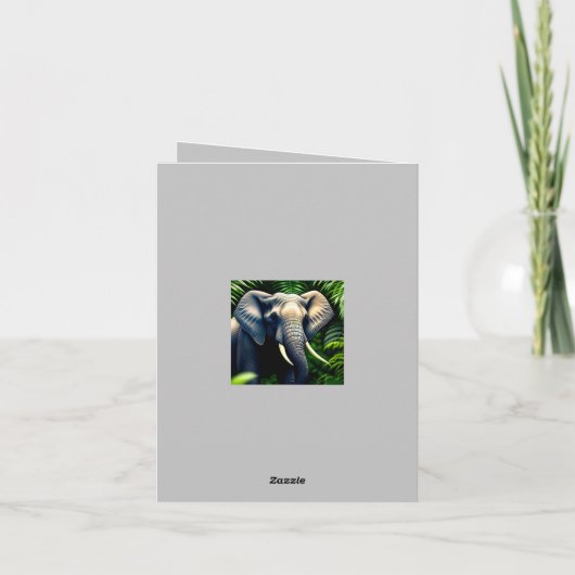 Elephant voor Oerwoud - vrij en vrij Bedankkaart (Achterkant)