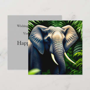 Elephant voor Oerwoud - vrij en vrij Kaart