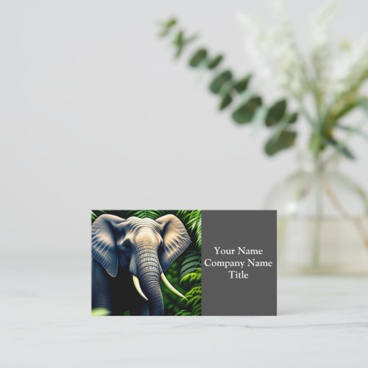 Elephant voor Oerwoud - vrij en vrij Visitekaartje (Staand voorkant)