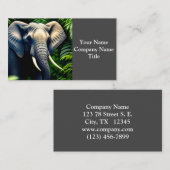 Elephant voor Oerwoud - vrij en vrij Visitekaartje (Voorkant / Achterkant)