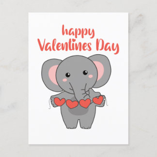 Elephant voor Valentijnsdagen die met Briefkaart