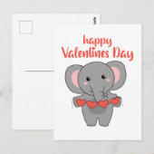 Elephant voor Valentijnsdagen die met Briefkaart (Voorkant / Achterkant)