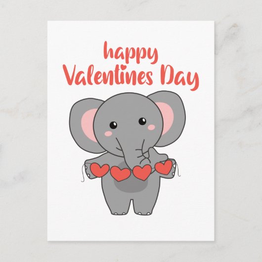 Elephant voor Valentijnsdagen die met Briefkaart (Voorkant)
