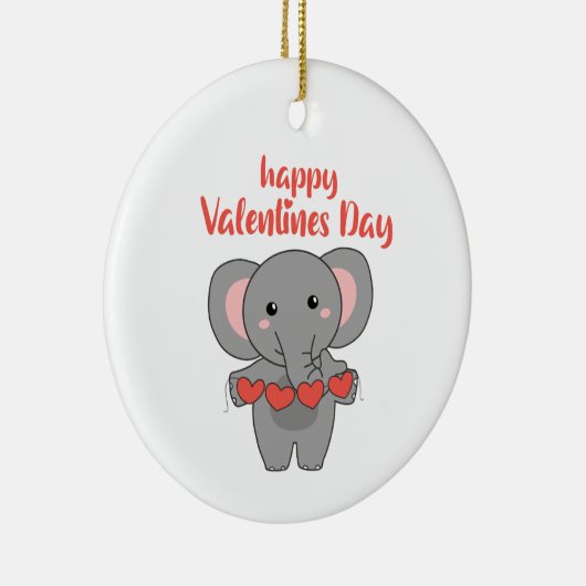 Elephant voor Valentijnsdagen die met Keramisch Ornament (Rechts)