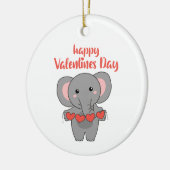 Elephant voor Valentijnsdagen die met Keramisch Ornament (Links)
