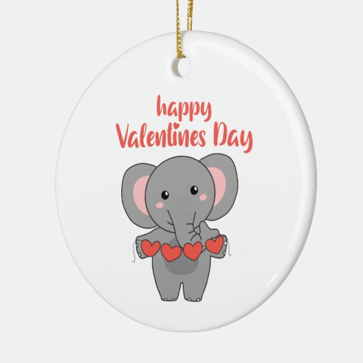 Elephant voor Valentijnsdagen die met Keramisch Ornament (Links)
