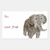Elephant voor Wilde Dierlijke Kunst Rechthoekige Sticker (Voorkant)