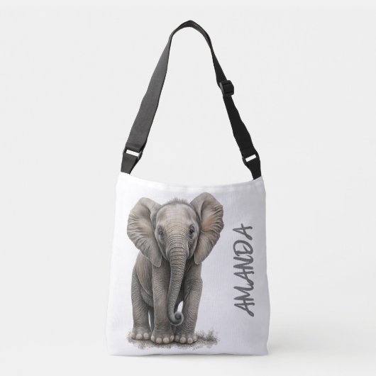 Elephant-voornaam voor Waterverf bevestigen Crossbody Tas (Voorkant)