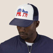 Elephant vs Donkey Funny Political Trucker Pet (In situ)